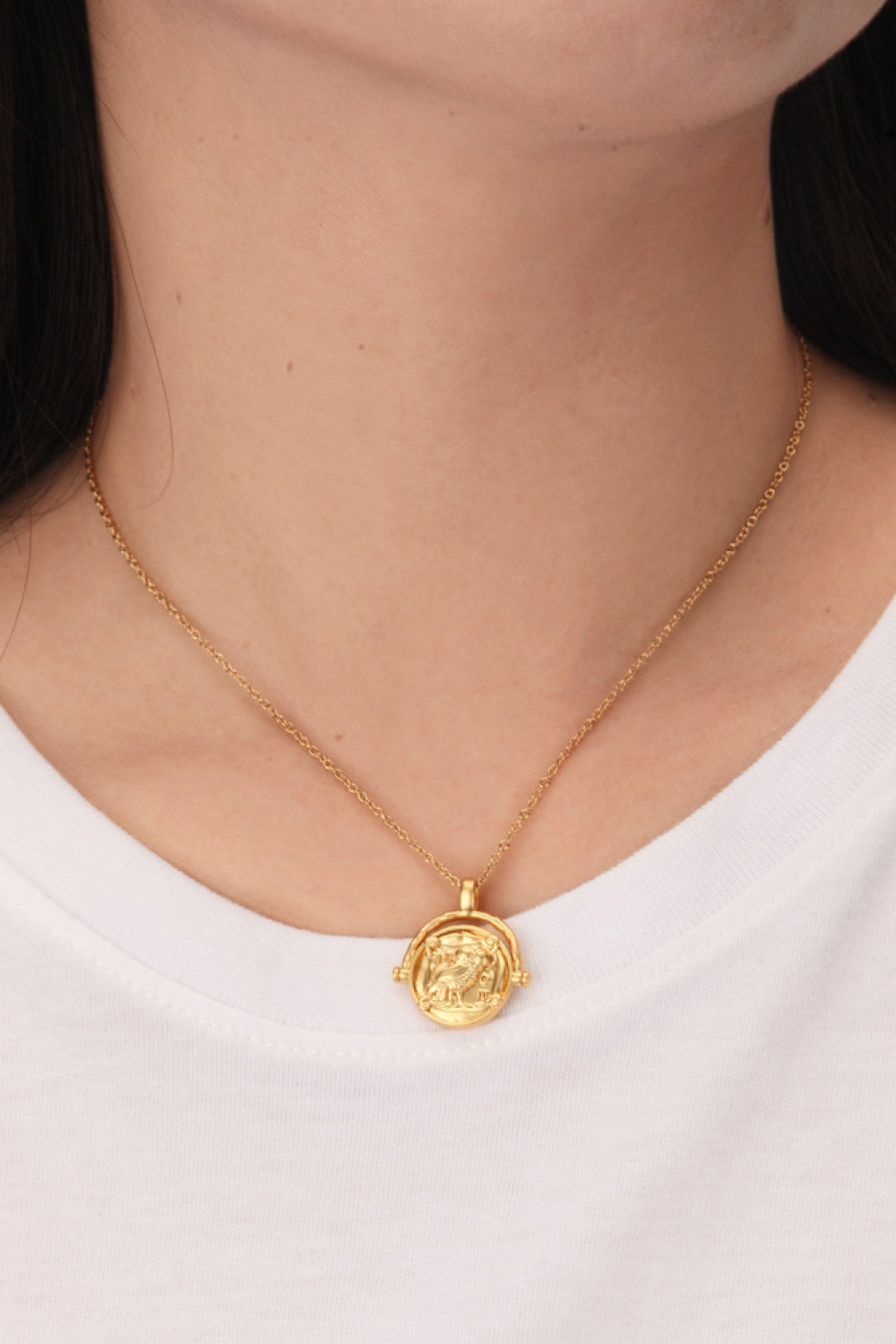 Owl and Sun Double Sided Necklace
