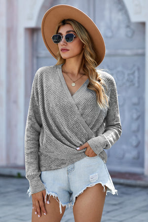 Wrap Front Knitted Top