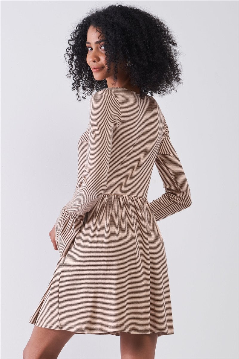Long Sleeve With Flare Hem Mini Dress