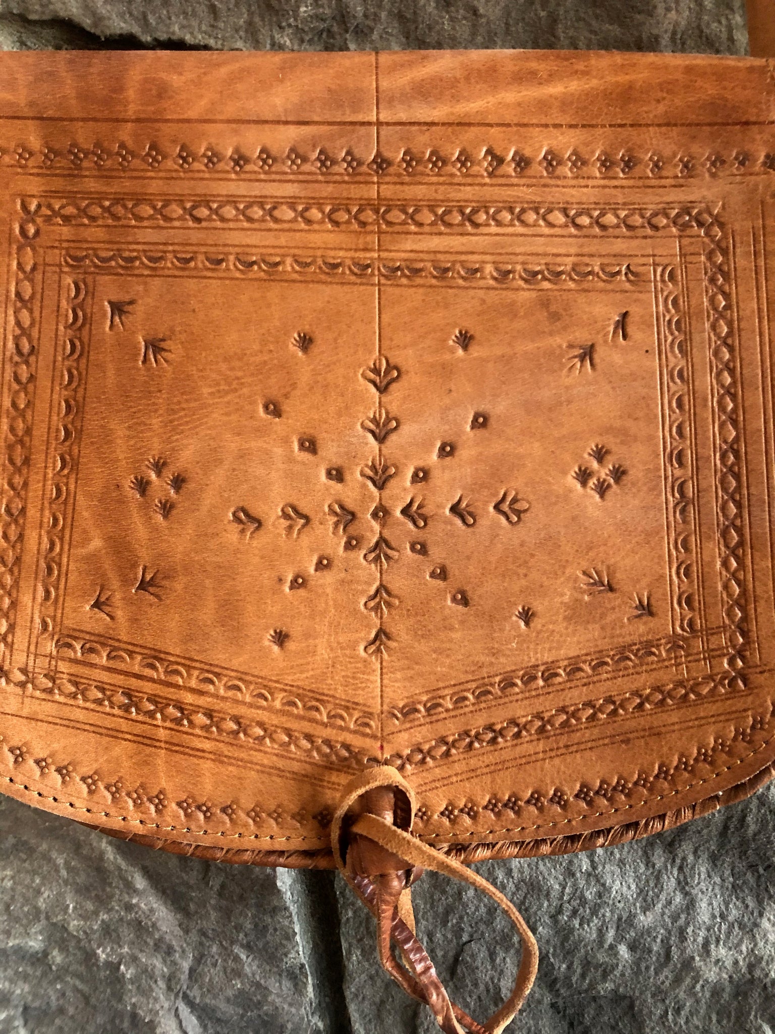70's Style Handmade Leather Cross Body Bag