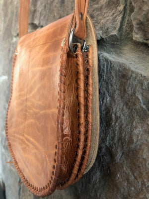 70's Style Handmade Leather Cross Body Bag
