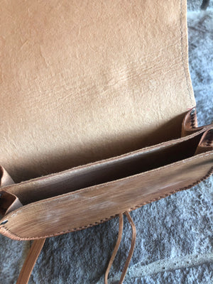 70's Style Handmade Leather Cross Body Bag