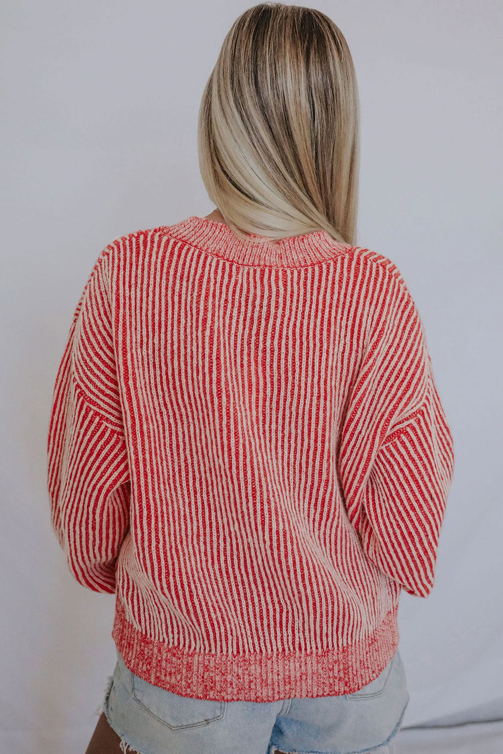 Dropped Shoulder Round Neck Sweater