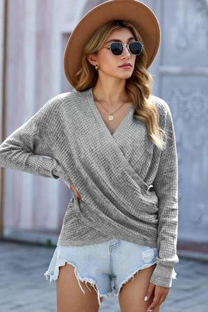 Wrap Front Knitted Top