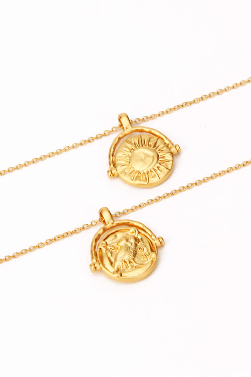 Owl and Sun Double Sided Necklace