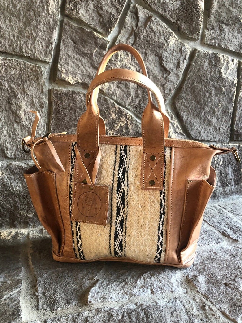 Vintage Style Moroccan Leather Tote + Backpack