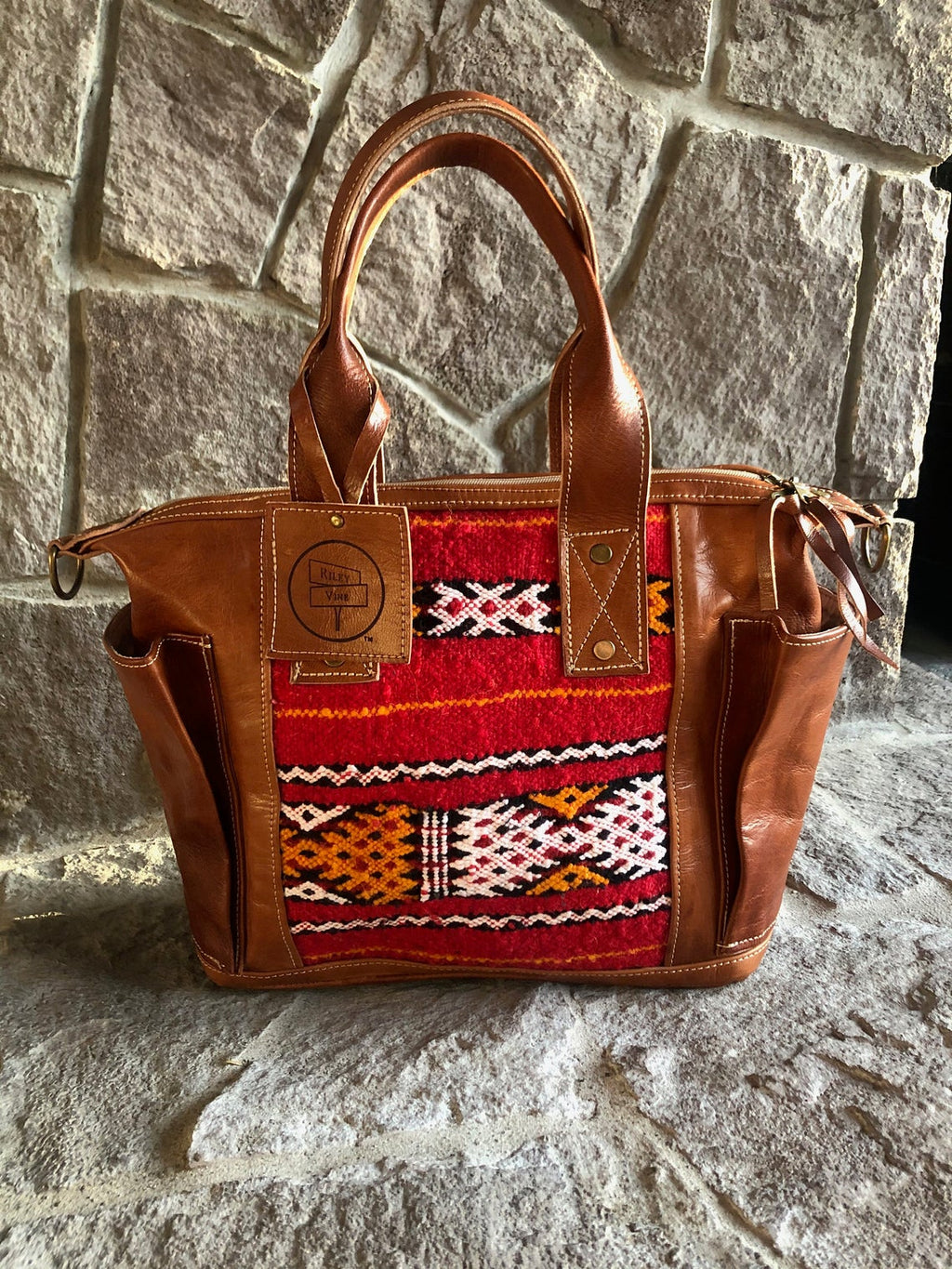 Vintage Style Moroccan Leather Tote + Backpack