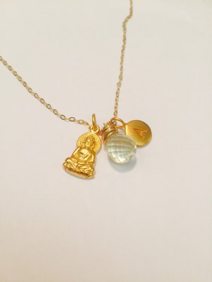 Initial Buddha Necklace