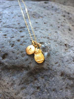 Initial Owl Necklace